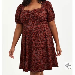 TORRID SKATER MINI DRESS - KNIT HEART BLACK - PLUS SUZE BNWT